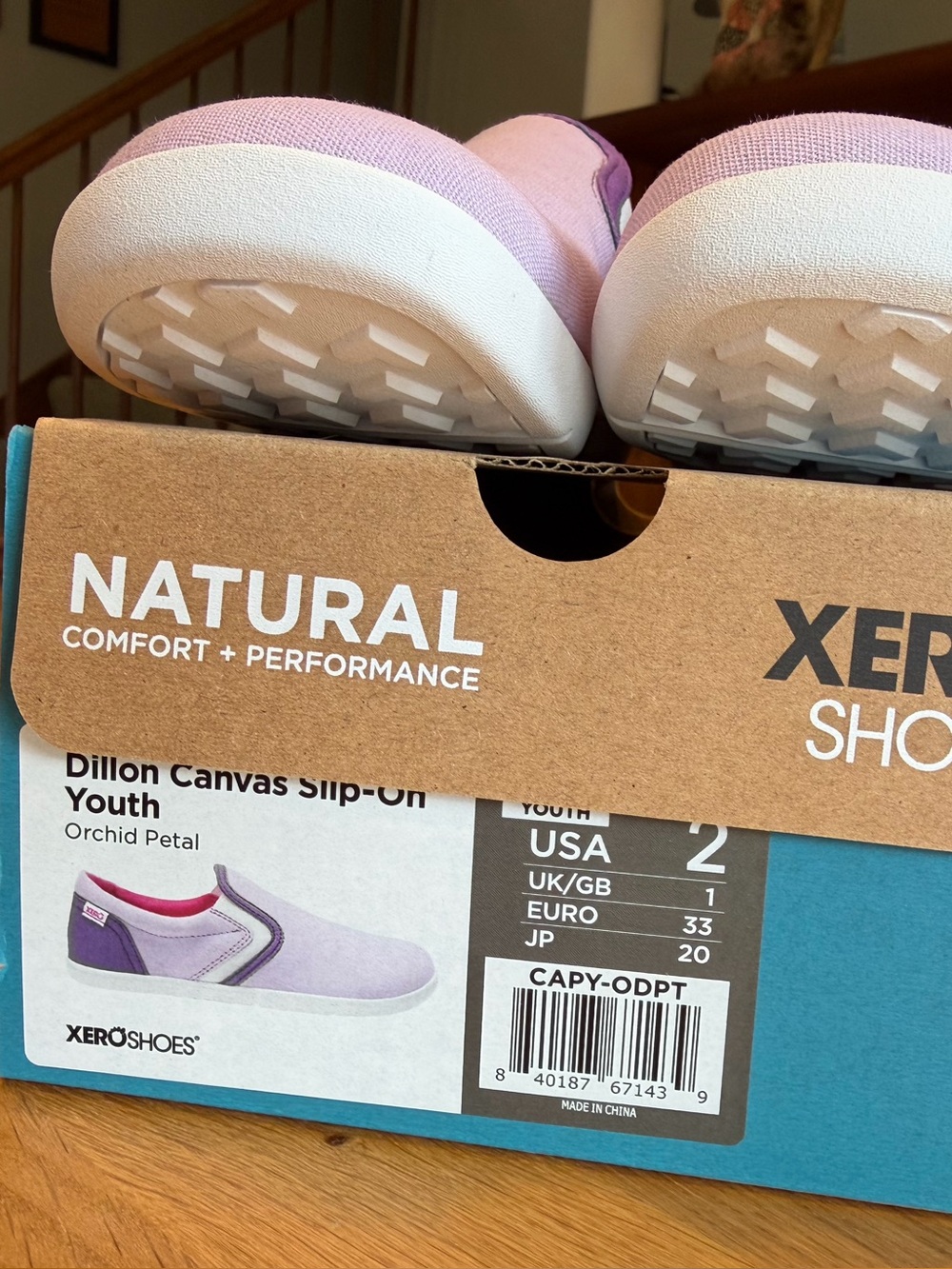 Xero Shoe Dillion Slip on Purple NIB Youth size 2 - Picture 2 of 3
